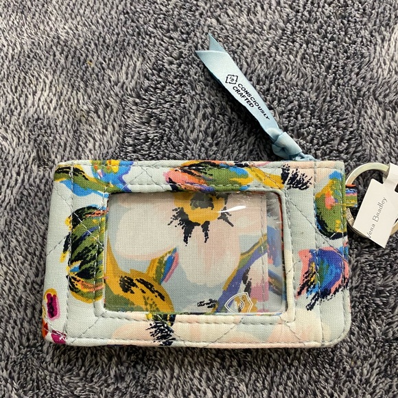 Vera Bradley Sea Air Floral RFID Deluxe Zip ID Case & Matching Lanyard - Picture 9 of 16